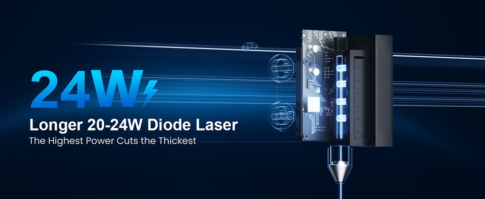 Longer Laser B1 20W Laser Engraver Cutter, 4-core Laser Head, 450 x 440mm Engraving Area