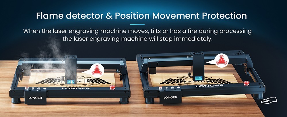 Longer Laser B1 20W Laser Engraver Cutter, 4-core Laser Head, 450 x 440mm Engraving Area