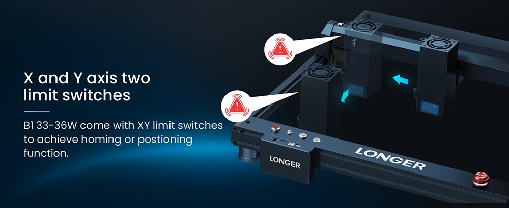 Longer Laser B1 20W Laser Engraver Cutter, 4-core Laser Head, 450 x 440mm Engraving Area