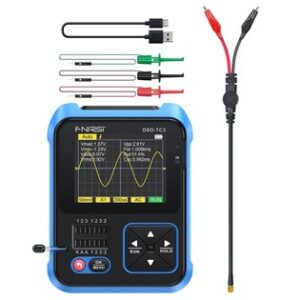 FNIRSI DSO-TC3 3 in 1 Digital Oscilloscope, DDS Signal Generator, Transistor Tester, 1 Channel, 500Khz Bandwidth, 10MSa/s Sampling Rate, 6 Types of Waveforms