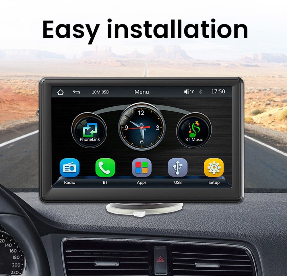 Portable Car MP5 Player FM Radio 7-inch Touch Screen, Support Bluetooth Music and Hands-free Calling
