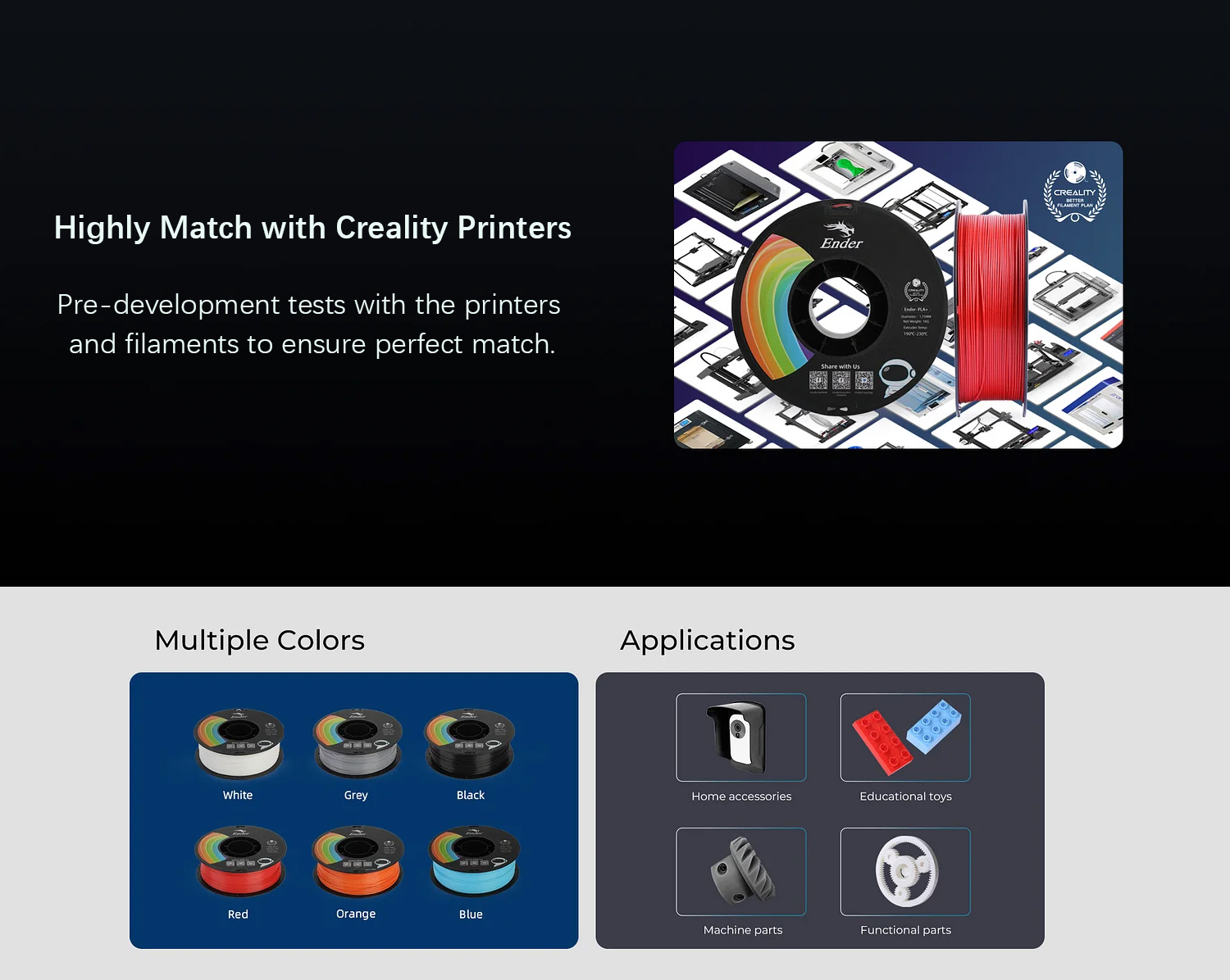 Creality Ender Series PLA+ Filament 1.75mm - Rainbow
