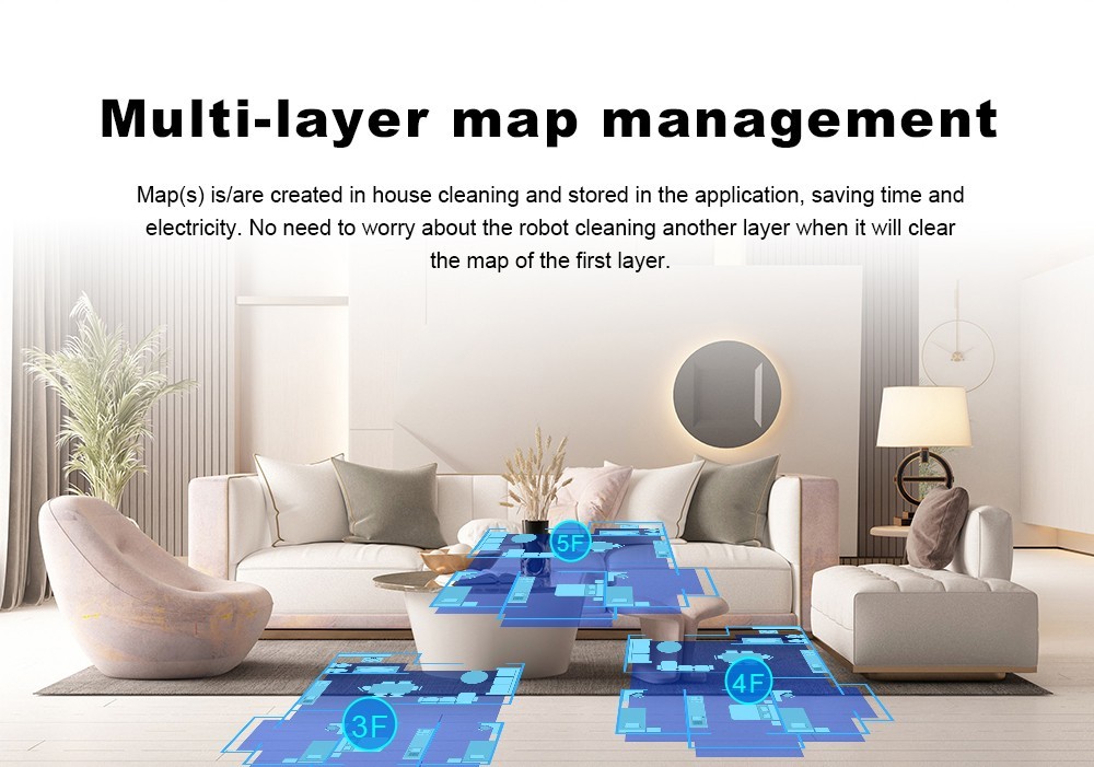 Liectroux X6 Robot Vacuum Cleaner, 6500Pa Suction, LDS Laser Navigation, 235ml Water Tank, 400ml Dustbin, 5 Maps Saved, 2600mAh Battery, App/Voice Control