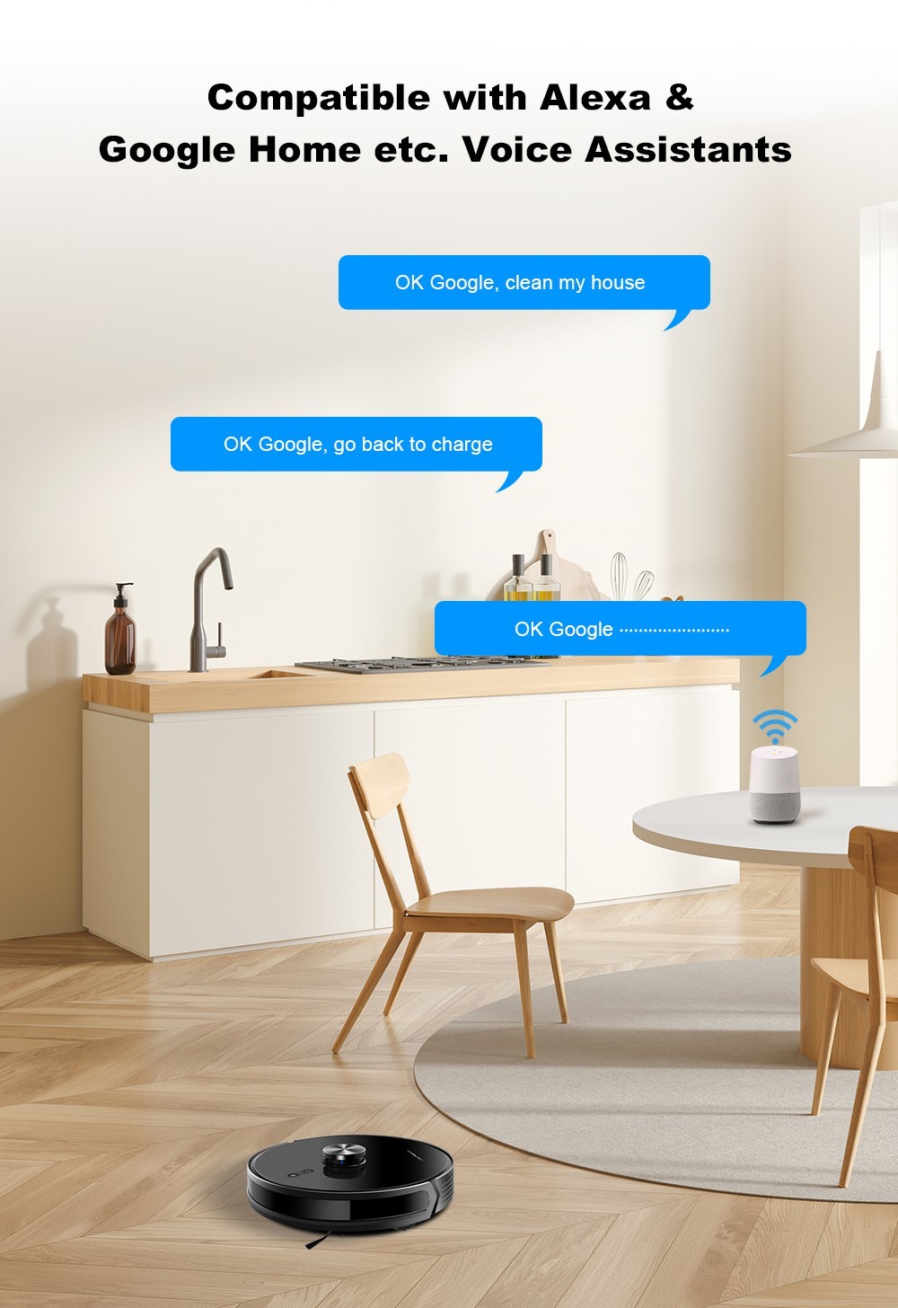 Liectroux X6 Robot Vacuum Cleaner, 6500Pa Suction, LDS Laser Navigation, 235ml Water Tank, 400ml Dustbin, 5 Maps Saved, 2600mAh Battery, App/Voice Control