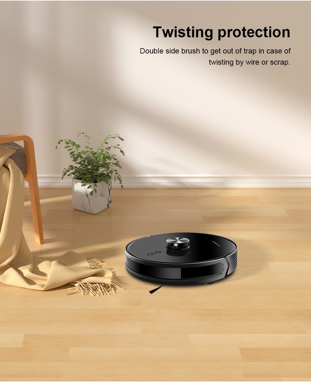 Liectroux X6 Robot Vacuum Cleaner, 6500Pa Suction, LDS Laser Navigation, 235ml Water Tank, 400ml Dustbin, 5 Maps Saved, 2600mAh Battery, App/Voice Control