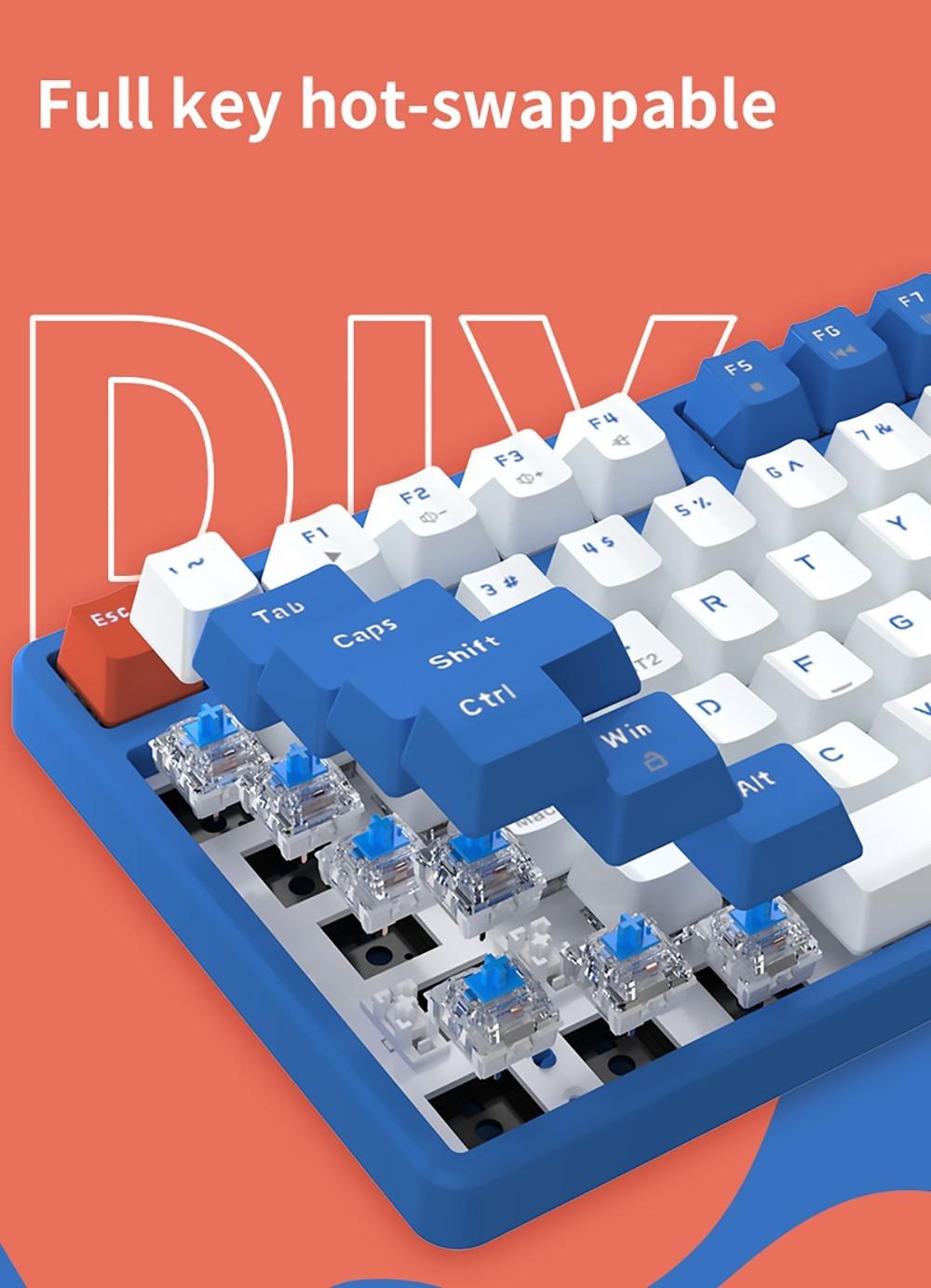Ajazz AK871 87 Keys Wireless Dual-mode Mechanical Keyboard - Blue Switch