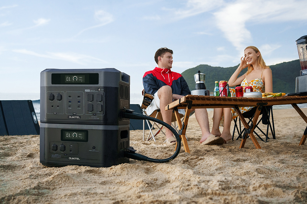 OUKITEL BP2000 Balcony Power Station, 2048Wh/640000mAh LiFePO4 Battery Solar Generator, 2200W AC Output, 2000W UPS, 1800W AC Charging, Expand Up to 7 Battery Packs, 15 Outputs, Compatible with 99% of Balcony Power Plants