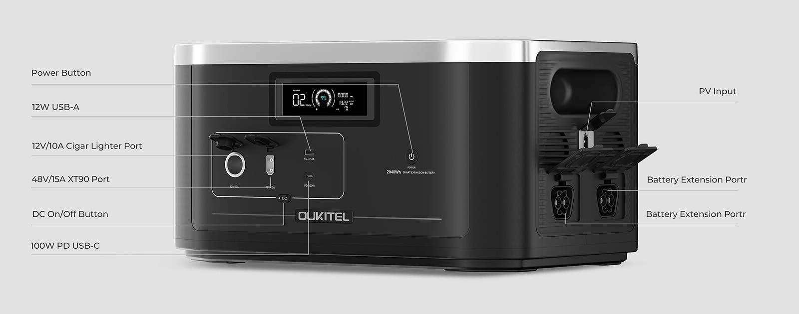 OUKITEL B2000 2048Wh LiFePO4 Battery Pack