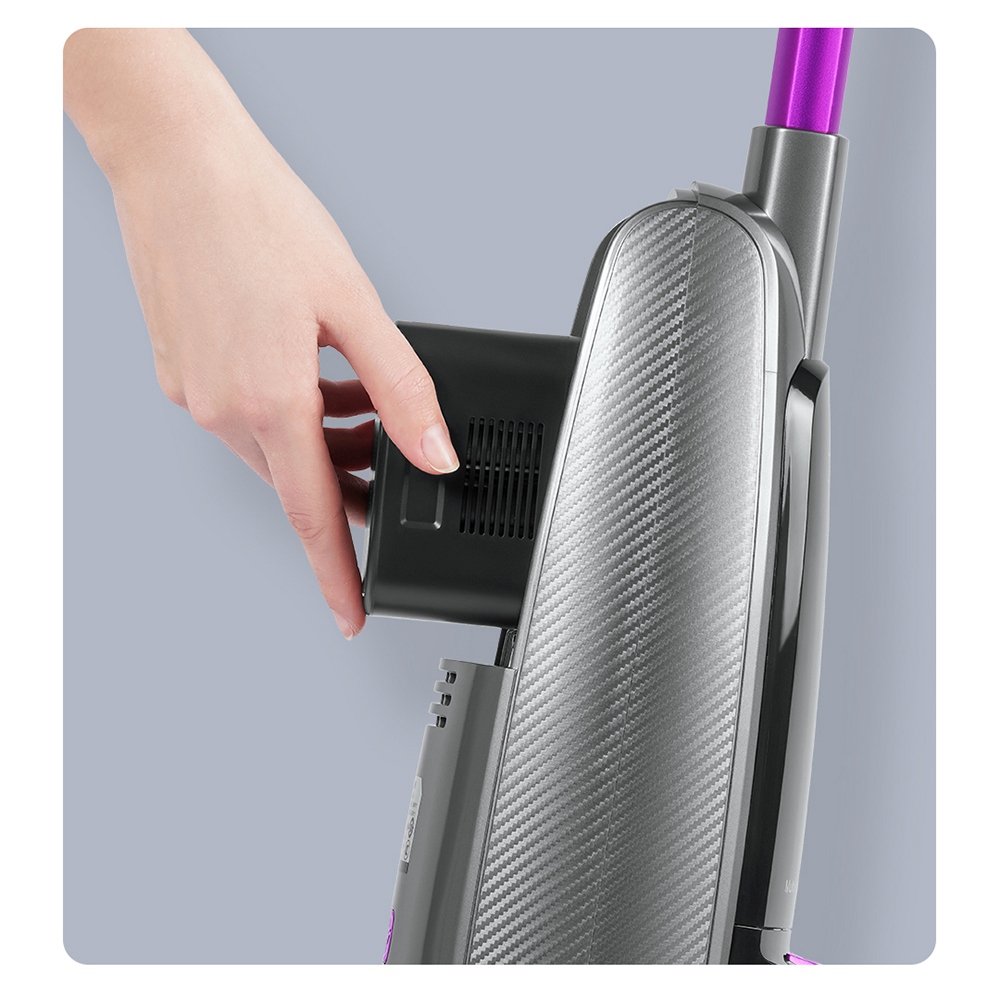 JIMMY PowerWash HW8 Pro Cordless Dry Wet Smart Vacuum Washer Cleaner 15000pa Brushless Digital Motor 3000mAh 35Mins Run Time Instantly Dry One-Touch Self-Cleaning LED Disply Detachable Water Tank Replaceable Battery Pack- Purple