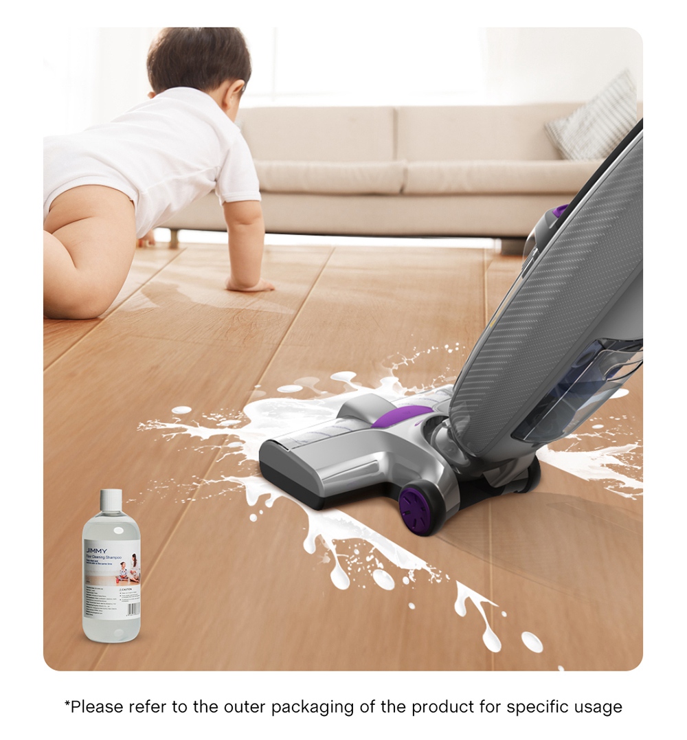 JIMMY PowerWash HW8 Pro Cordless Dry Wet Smart Vacuum Washer Cleaner 15000pa Brushless Digital Motor 3000mAh 35Mins Run Time Instantly Dry One-Touch Self-Cleaning LED Disply Detachable Water Tank Replaceable Battery Pack- Purple
