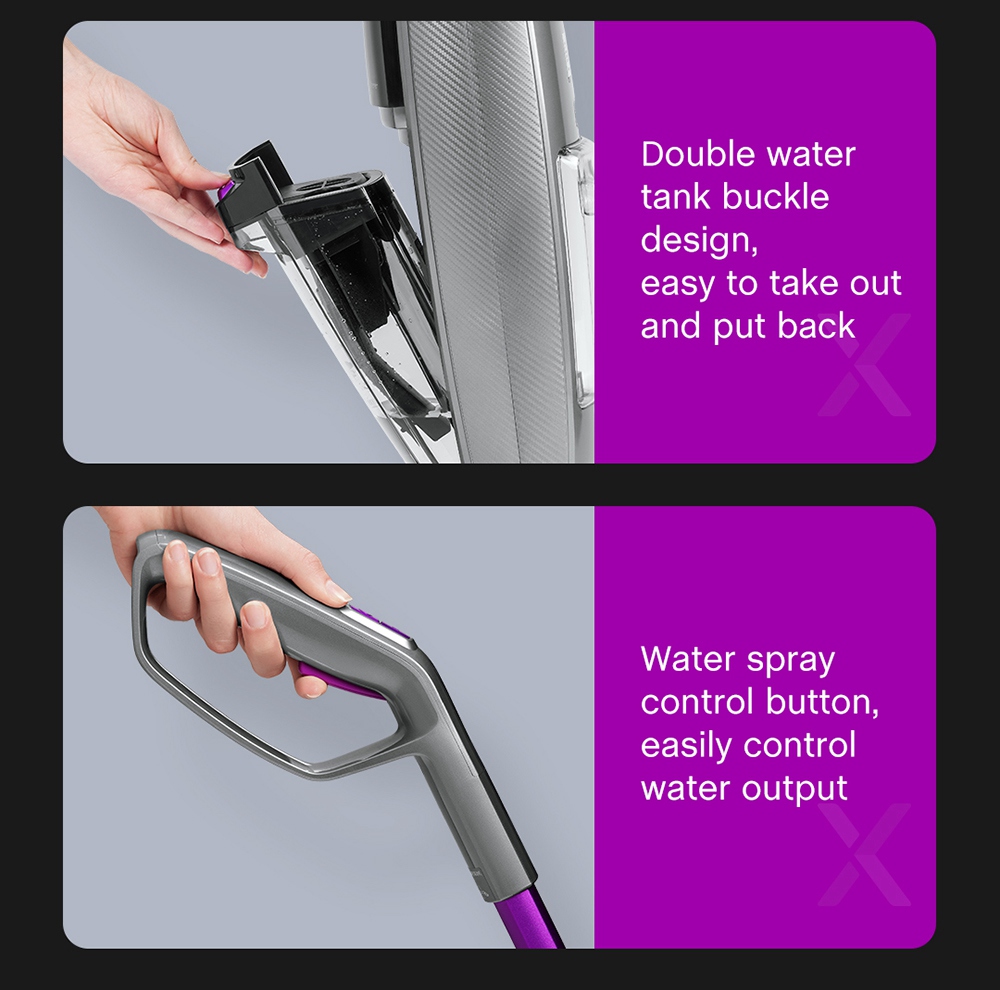 JIMMY PowerWash HW8 Pro Cordless Dry Wet Smart Vacuum Washer Cleaner 15000pa Brushless Digital Motor 3000mAh 35Mins Run Time Instantly Dry One-Touch Self-Cleaning LED Disply Detachable Water Tank Replaceable Battery Pack- Purple