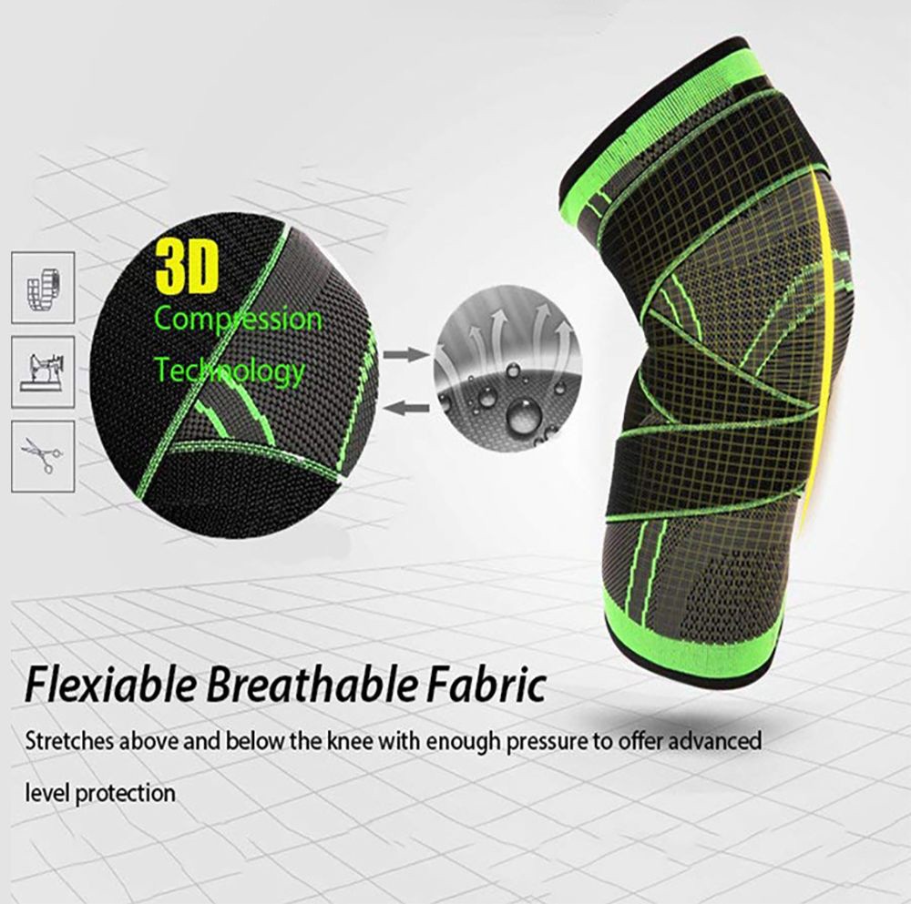Adjustable Knee Compression Sleeve for Arthritis Relief, Running, Cycling, and Exercise (2XL)