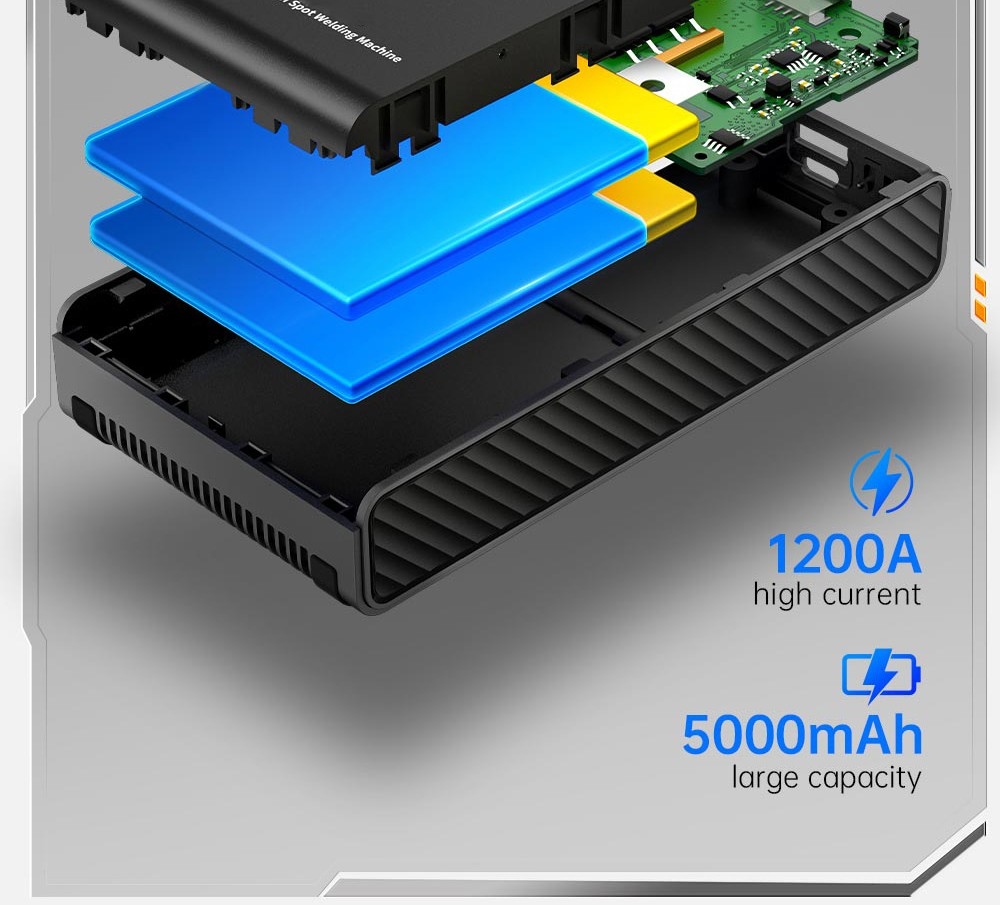 FNIRSI SWM-10 Handheld Battery Spot Welding Machine, 1200A Max Current, 5000mAh Power Bank, 1.8 inch LCD Color Screen