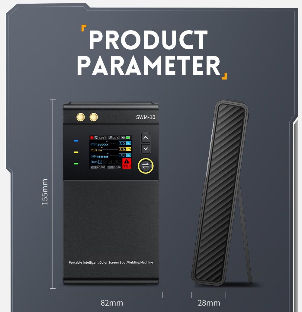 FNIRSI SWM-10 Handheld Battery Spot Welding Machine, 1200A Max Current, 5000mAh Power Bank, 1.8 inch LCD Color Screen