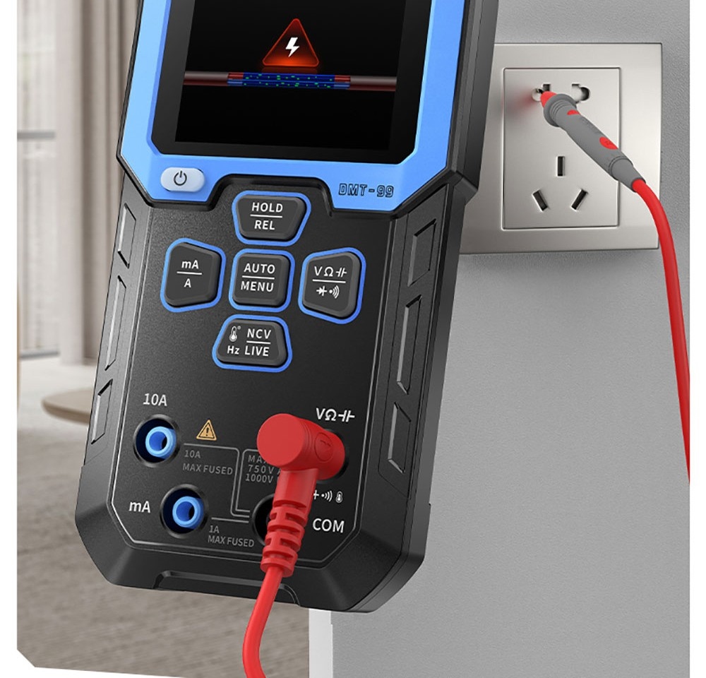 FNIRSI DMT-99 Handheld Digital Multimeter, 10000 Counts, 1000V 10A True RMS, Auto Range, AC DC Voltage Tester, NCV Measures, 1500mAh Rechargeable Battery