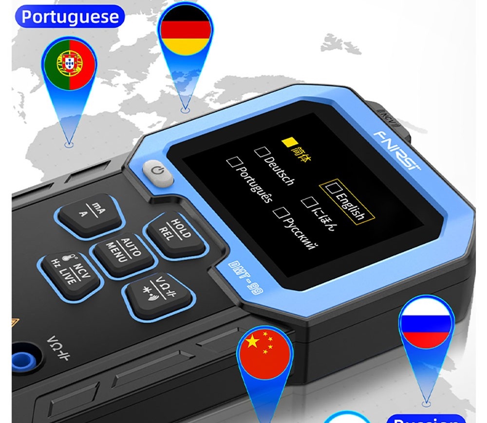 FNIRSI DMT-99 Handheld Digital Multimeter, 10000 Counts, 1000V 10A True RMS, Auto Range, AC DC Voltage Tester, NCV Measures, 1500mAh Rechargeable Battery