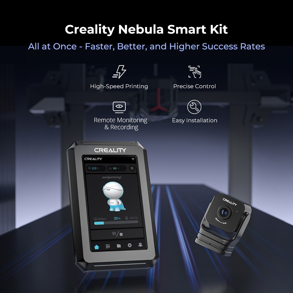 Creality Nebula 3D Printer Control Screen Camera Smart Kit, 1920x1080 Resolution, Remote Monitoring, Time-Lapse Photography