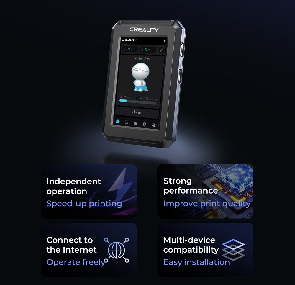 Creality Nebula 3D Printer Control Screen Camera Smart Kit, 1920x1080 Resolution, Remote Monitoring, Time-Lapse Photography