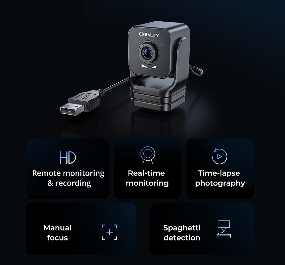 Creality Nebula 3D Printer Control Screen Camera Smart Kit, 1920x1080 Resolution, Remote Monitoring, Time-Lapse Photography