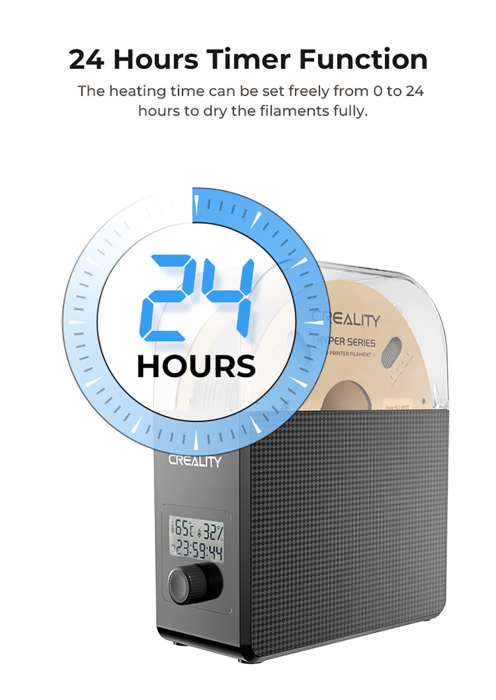 Creality Filament Dryer Box 2.0, Adjustable Temperature, 24h Timer, Humidity Monitoring