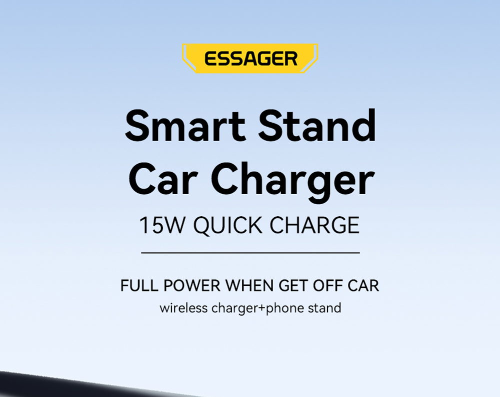 Essager Qi 15W Wireless Charger Car Phone Holder, Air Outlet Mount, for iPhone 14 13 12 X Pro Max / Xiaomi Huawei Fast Charging