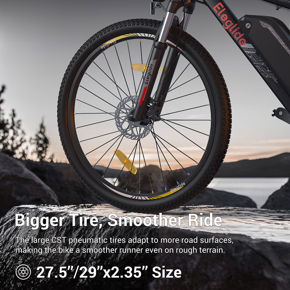 Eleglide Mopride 2 29" Electric Mountain Bike, 250W Motor, 25km/h Speed, 648Wh 36V 18Ah Battery, 150km Max Range, Shimano 21-Speed Gear, Hydraulic Disc Brakes, Front Suspension - Black