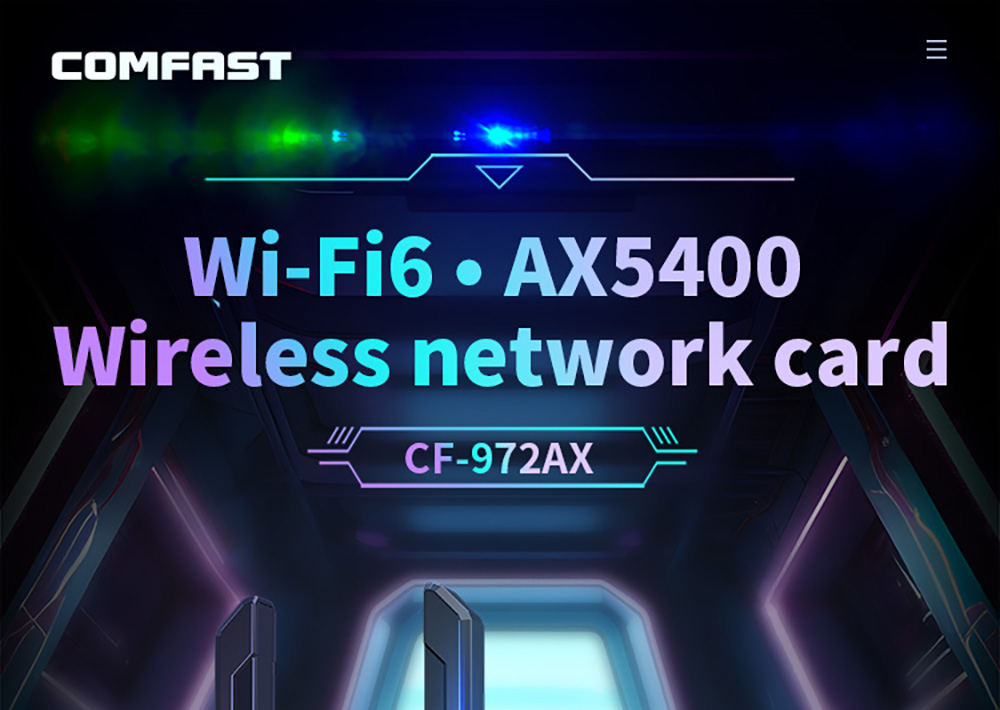 COMFAST CF-972AX WiFi 6 Adapter Gaming Wireless Adapter, Triple Band 5374Mbps USB 3.0 Driver Free WiFi Dongle, Supports AP Mode