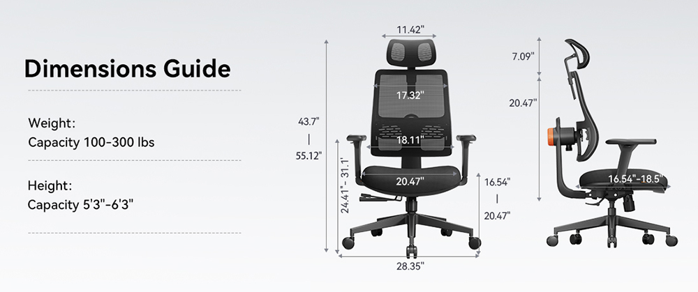 NEWTRAL MAGICH003 Ergonomic Chair, Auto-Following Backrest, Adaptive Lower Back Support, Adjustable Headrest Seat Depth, 3D Armrest Recliner, 3 Positions to Lock