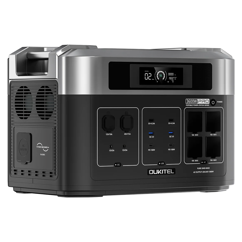 OUKITEL P5000 Pro Portable Power Station, 5120Wh LiFePO4 Battery, 4000W AC Output, Smart Temperature Control, Dual 100W USB-C, Seamless UPS Battery Backup, 15 Outputs, App Control, with Wheels