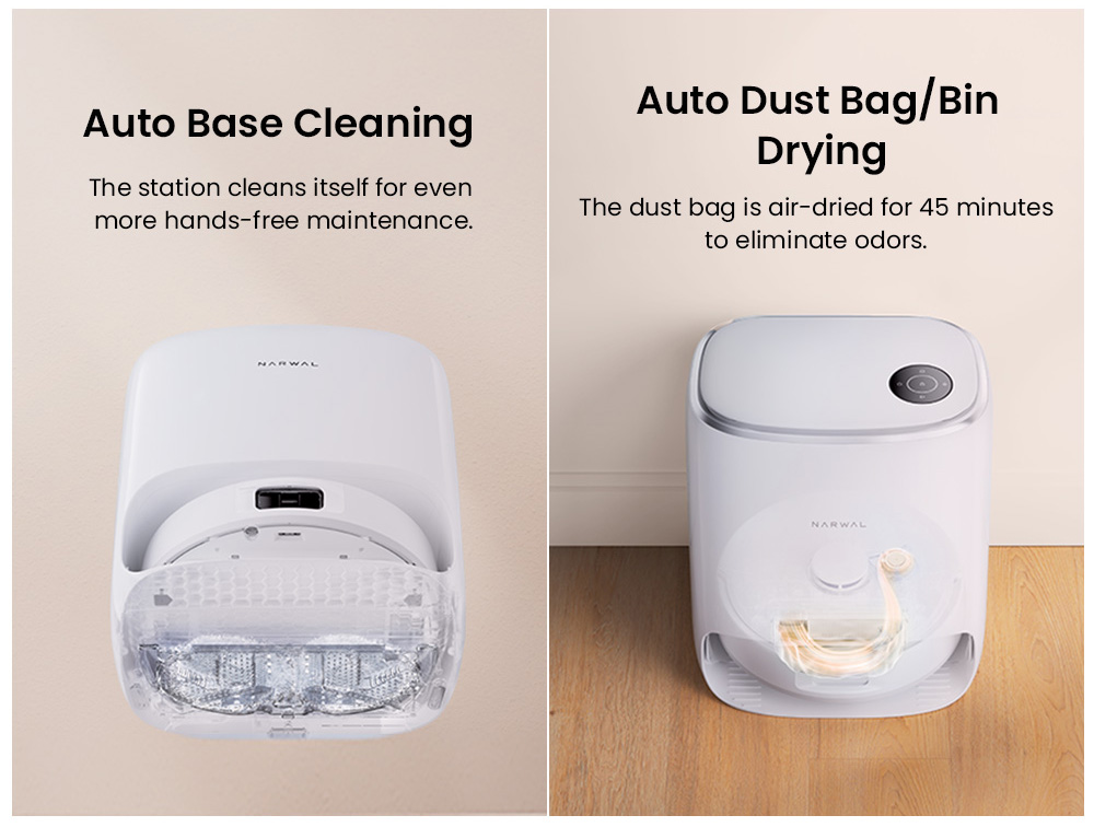 Narwal Freo X Ultra Robotic Vacuum and Mop with Auto Washing and Self-Empty, Strong 8200Pa Suction Power, Zero-Tangling Floating Brush, Automated Mop Lifting To 12mm, All-in-One Base Station