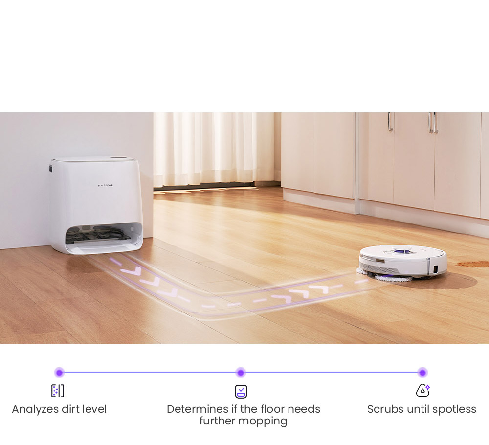 Narwal Freo X Ultra Robotic Vacuum and Mop with Auto Washing and Self-Empty, Strong 8200Pa Suction Power, Zero-Tangling Floating Brush, Automated Mop Lifting To 12mm, All-in-One Base Station