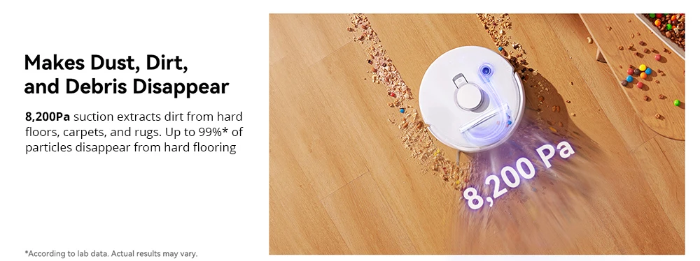 Narwal Freo X Ultra Robotic Vacuum and Mop with Auto Washing and Self-Empty, Strong 8200Pa Suction Power, Zero-Tangling Floating Brush, Automated Mop Lifting To 12mm, All-in-One Base Station