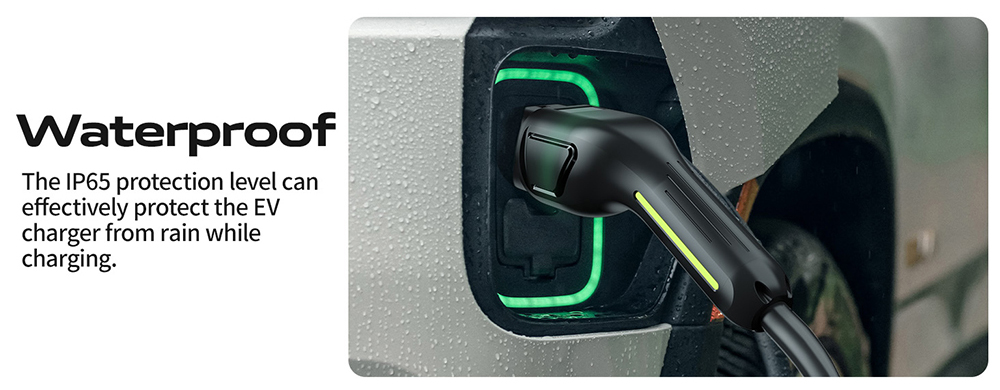 VDL EC31 Portable EV Charger, 11KW Fast Charging, 5m Charging Cable, 6A-16A Adjustable Current, Type 2 CEE 3-Phase Socket, IEC 62196-2, IP65 Waterproof, LCD Screen