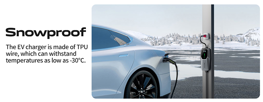 VDL EC31 Portable EV Charger, 11KW Fast Charging, 5m Charging Cable, 6A-16A Adjustable Current, Type 2 CEE 3-Phase Socket, IEC 62196-2, IP65 Waterproof, LCD Screen