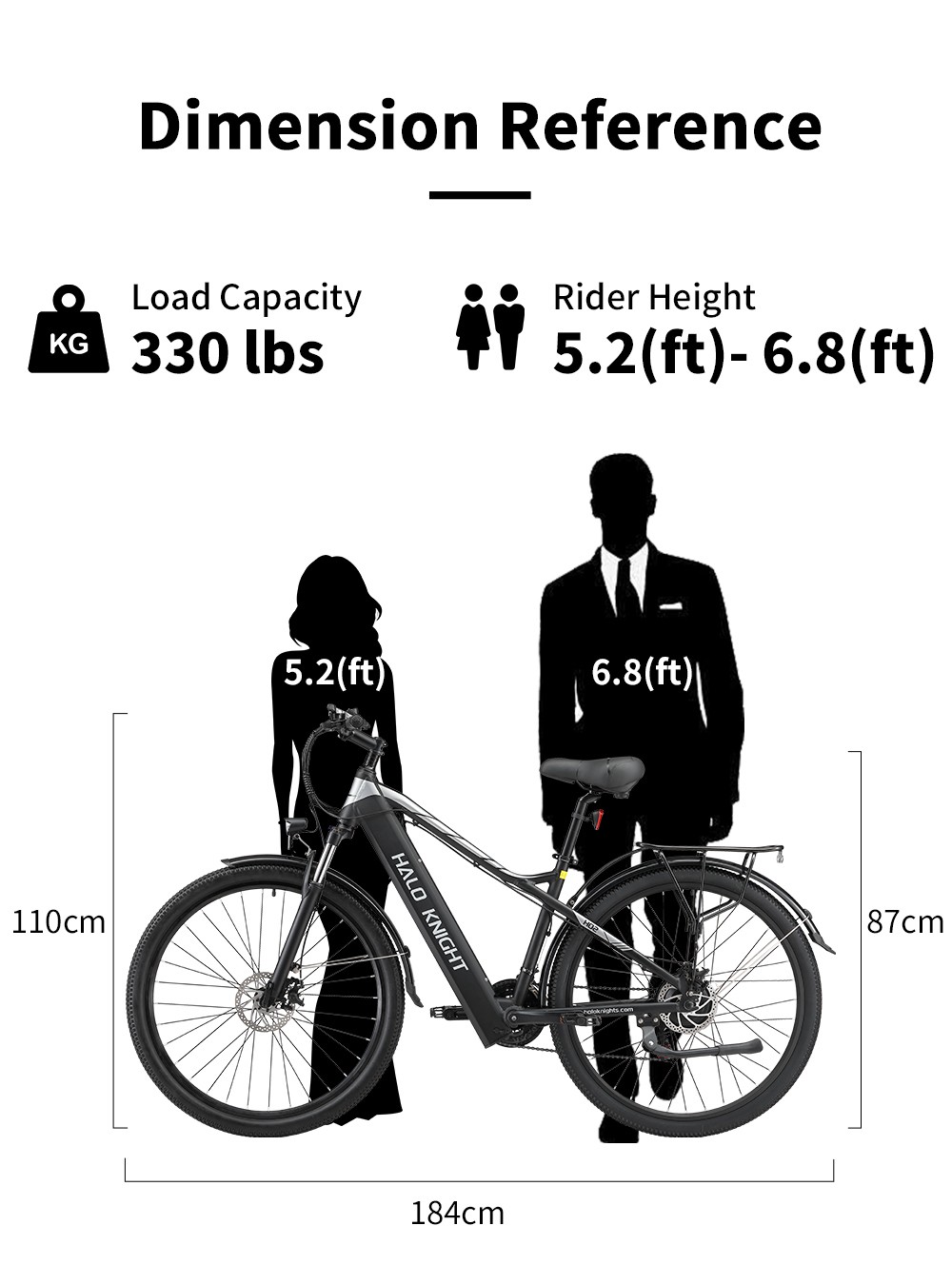 Halo Knight H02 Electric Bike, 750W Brushless Motor, 48V 16Ah Battery, 29*2.1-inch Tires, 50km/h Max Speed, 60km Max Range, Shimano 21 Speed, Mechanical Disc Brake - Black