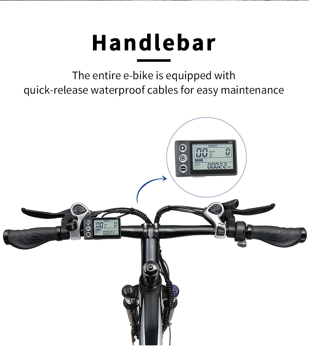 Halo Knight H02 Electric Bike, 750W Brushless Motor, 48V 16Ah Battery, 29*2.1-inch Tires, 50km/h Max Speed, 60km Max Range, Shimano 21 Speed, Mechanical Disc Brake - Black