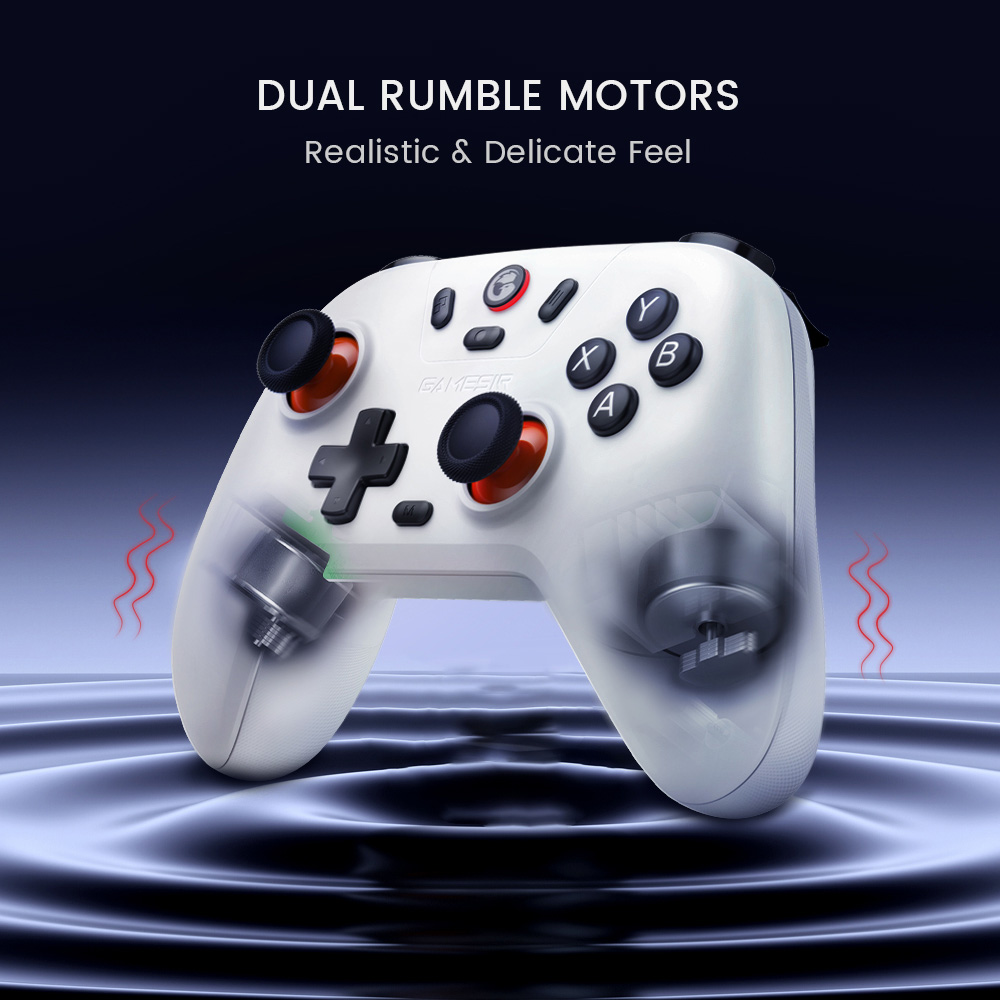 GameSir Nova Lite Multi-platform Wireless Game Controller, Tri-mode Connection Gamepad for PC, Steam, Android, iOS and Switch - White