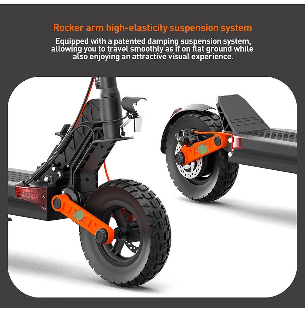 JOYOR S5-Z Electric Scooter, 48V 13Ah Battery, 600W Motor, 10*3.0 inch Tires, 25km/h Speed, 55km Range, Aluminum Alloy Frame 6 Light System Turn signal Dual Disc Brake - Black