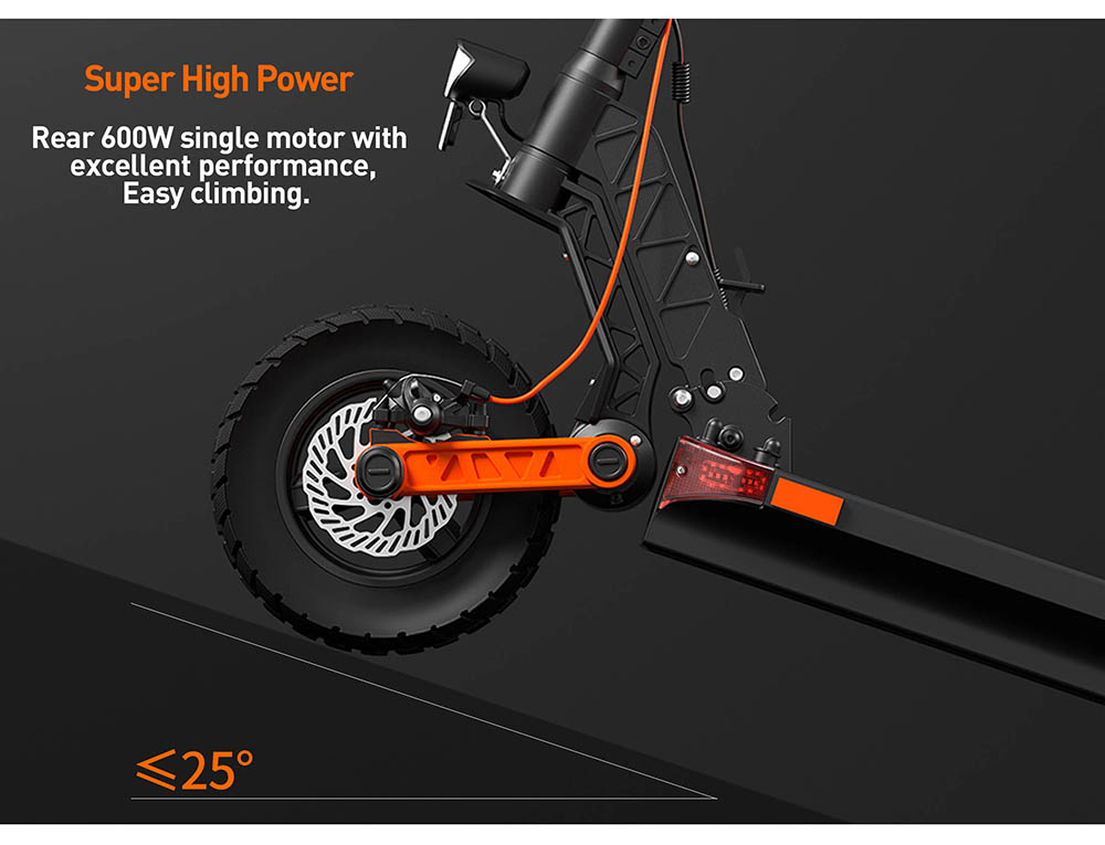 JOYOR S5-Z Electric Scooter, 48V 13Ah Battery, 600W Motor, 10*3.0 inch Tires, 25km/h Speed, 55km Range, Aluminum Alloy Frame 6 Light System Turn signal Dual Disc Brake - Black