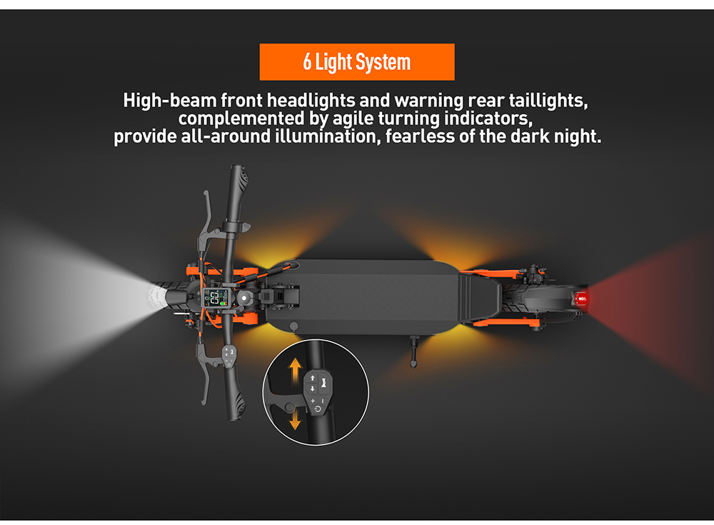 JOYOR S5-Z Electric Scooter, 48V 13Ah Battery, 600W Motor, 10*3.0 inch Tires, 25km/h Speed, 55km Range, Aluminum Alloy Frame 6 Light System Turn signal Dual Disc Brake - Black