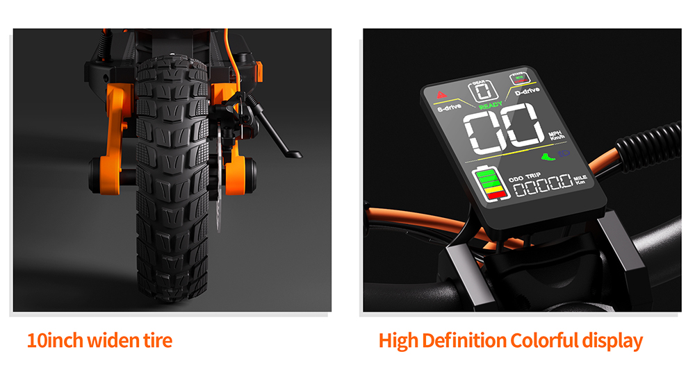 JOYOR S5-Z Electric Scooter, 48V 13Ah Battery, 600W Motor, 10*3.0 inch Tires, 25km/h Speed, 55km Range, Aluminum Alloy Frame 6 Light System Turn signal Dual Disc Brake - Black