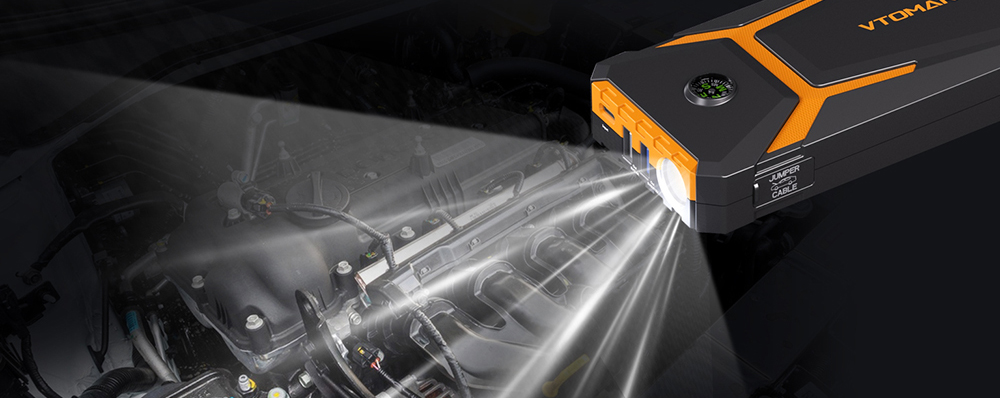 VTOMAN V6 PRO 2000A Car Jump Starter, with LED Light, Fast Charge, for Up 7.0L Gas and 5.0L Diesel Engines