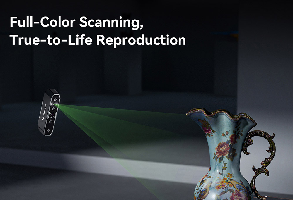 Creality CR Scan Otter 3D Scanner, 20fps Scan Speed, 0.02mm Accuracy, 4-lens Stereo Vision, 24-bit Full-Color Scanning, 8 Infrared Lights