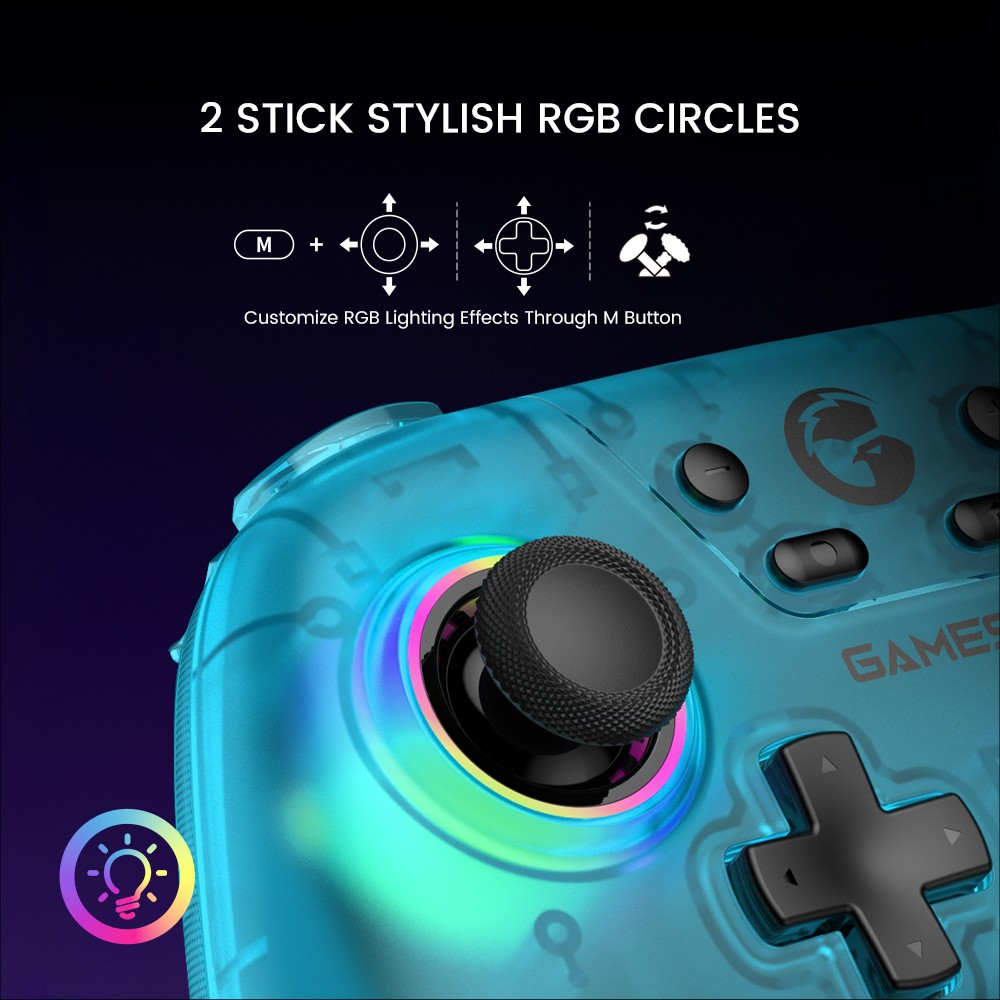 GameSir Nova Wireless Game Controller, RGB Lights, Tri-mode Connection, Compatible with Switch, PC, iOS, Android and Steam Deck - Green
