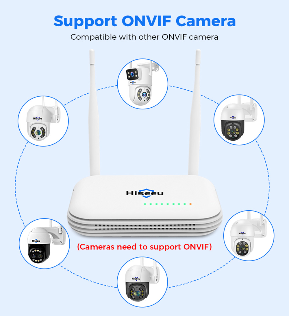 Hiseeu 4K 8MP Outdoor WiFi Camera, Dual Lens, Double Screen, 2-way Audio, Color Night Vision, Auto Tracking, AI Human Detection, IP66 Weatherproof, 2.4GHz WiFi