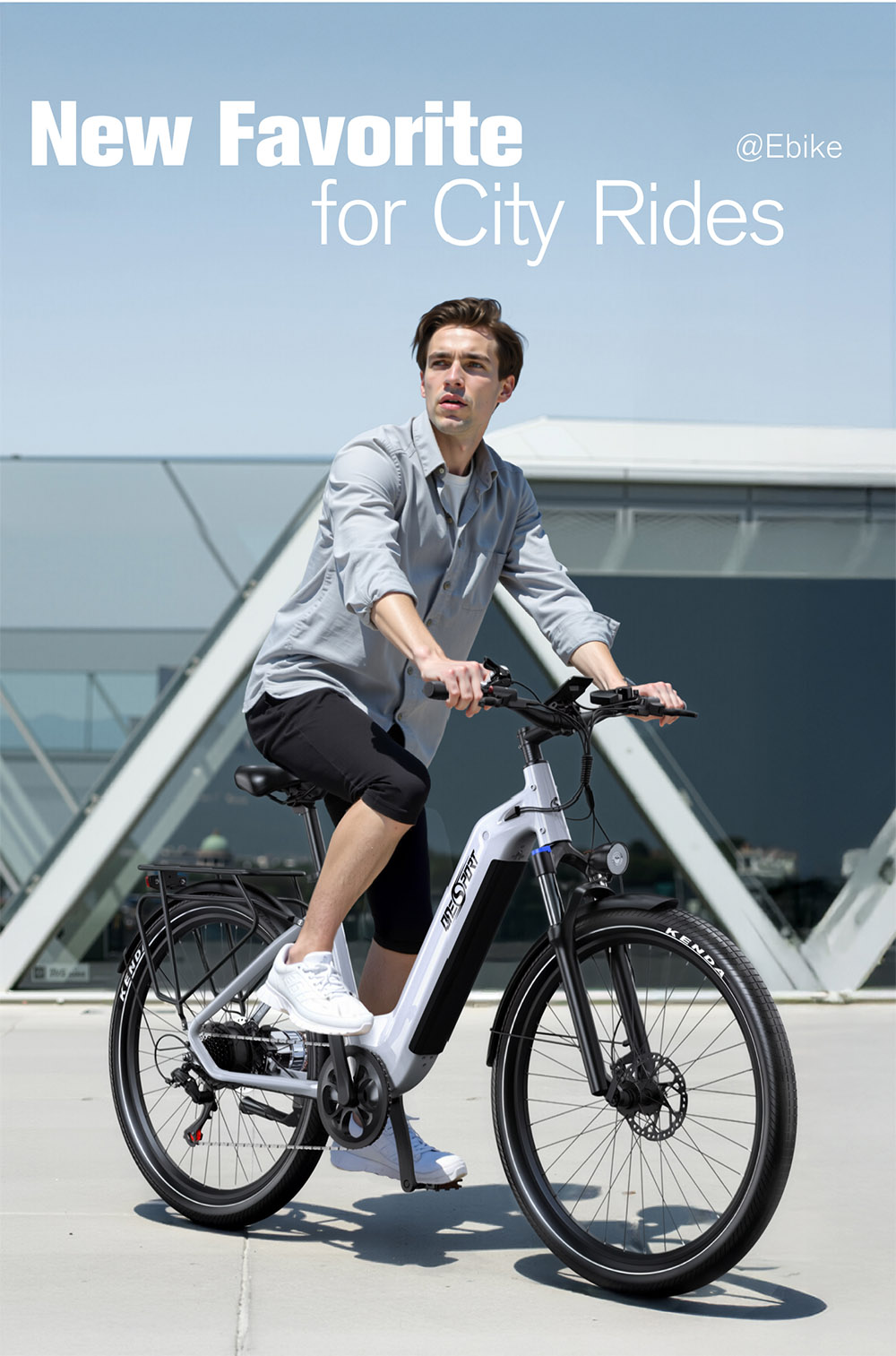 ONESPORT OT05 Electric Bike, 27.5' Aluminum Frame, 250W ANANDA Motor, 36V 18.2Ah Battery, 25km/h Max Speed, 60-120km Range, Oil Disc Brake, Shimano 7 Speed, Torque Sensor, 100kg Max Load - White