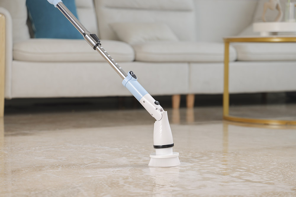 TASVAC EB5 Electric Spin Scrubber, 450RPM Cordless Shower Brush with 5 Replaceable Cleaning Heads & Adjustable Extension Arm