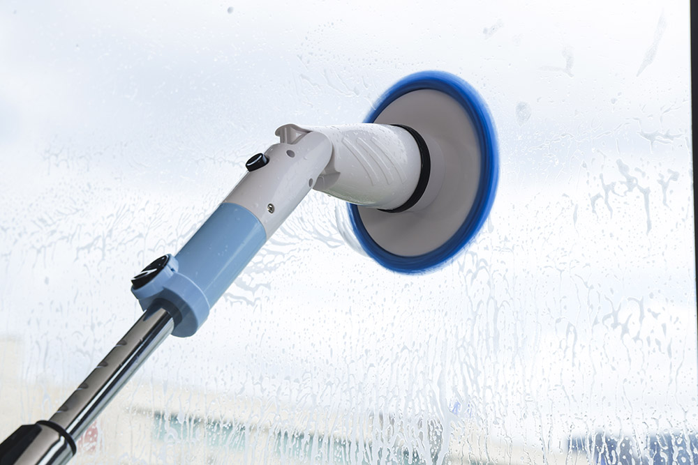 TASVAC EB5 Electric Spin Scrubber, 450RPM Cordless Shower Brush with 5 Replaceable Cleaning Heads & Adjustable Extension Arm