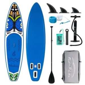 FunWater SUPFR02D Stand Up Paddle Board 335*83*15cm with Paddle*1 Fin*3 Waterproof Bag*1 Leash*1 Hand Pump*1 Backpack*1