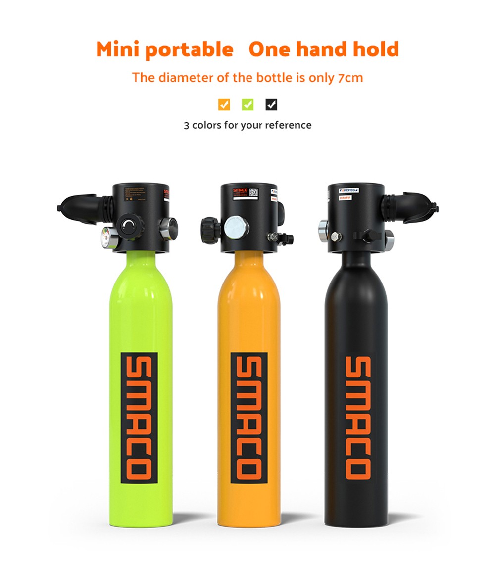 SMACO S500 0.7L Mini Scuba Diving Tank - Green